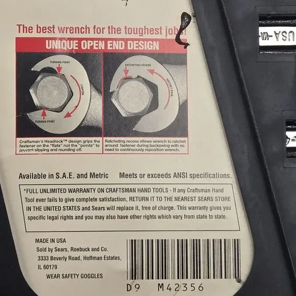 Vintage Craftsman 6 Pc Professional Quick Wrench Set SAE 42356 USA Made 5/8-5/16 - Picture 11 of 16